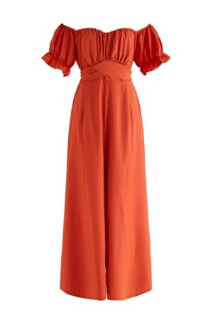 Enterizo con hombros descubiertos (naranja)