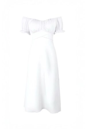 Vestido con hombros descubiertos (blanco)