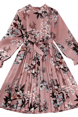 Vestido de niña con estampado floral T10