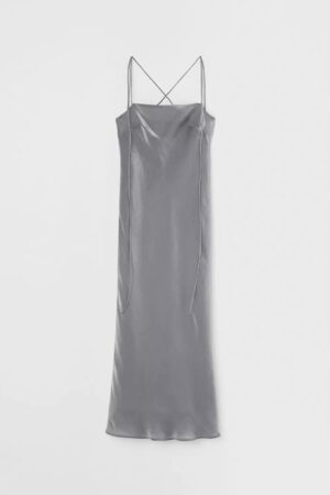 Vestido Gris Metalizado Brillante H&M